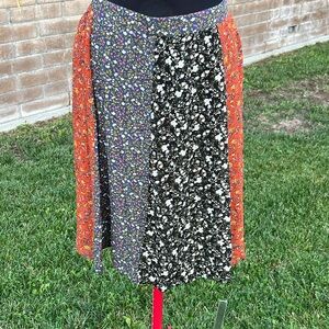 NATURAL LIFE Colorful Multi-panel Floral Skirt